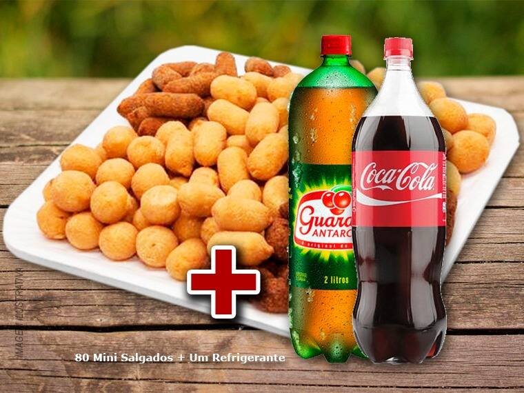 🛎️ 80 Salgadinhos + Refri