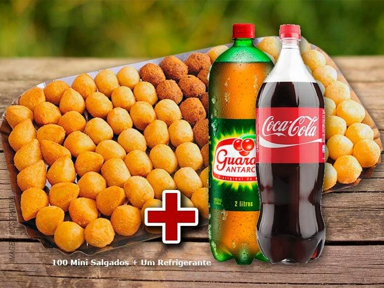 🛎️ 100 Salgadinhos [Misto] + Refri